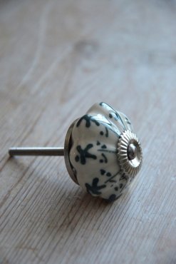 Porslins knopp gr�n/bl�