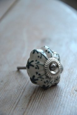 Porslins knopp gr�n/bl�