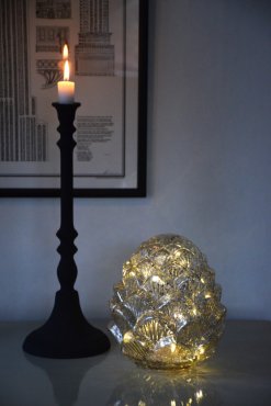Glaskotte, led, batteri