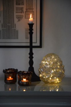 Glaskotte, led, batteri