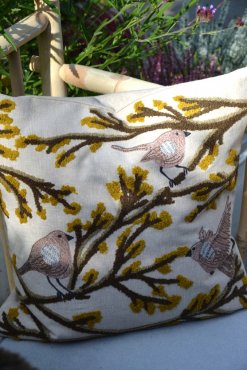 Kuddfodral broderade fglar
