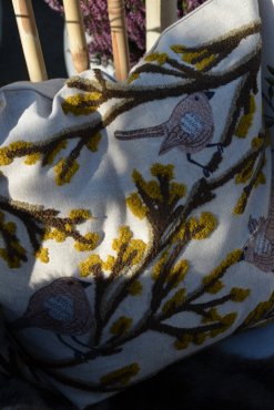 Kuddfodral broderade fglar
