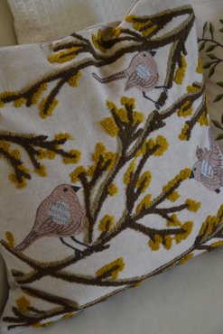 Kuddfodral broderade fglar