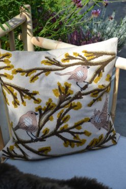 Kuddfodral broderade fglar