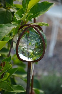 Glasklot p� pinne, klarglas, 100 mm