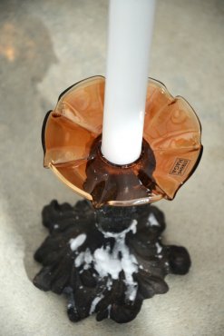 Ljusmanschett ljusbrun glas