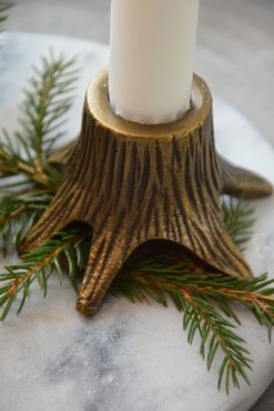 Ljusstake Stubbe antik mssing