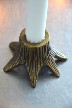 Ljusstake Stubbe antik mssing