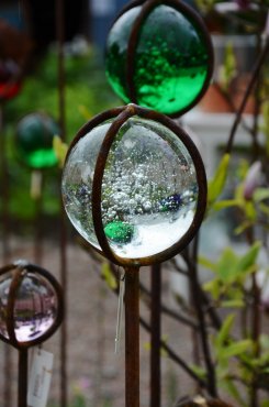 Glasklot p� pinne, klarglas, 100 mm