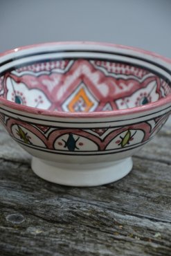 Marockansk skl "rosa/rd" Zahara, 15 cm