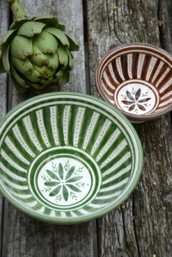 Marockansk skl grn stripe, 15 cm