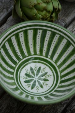 Marockansk skl grn stripe, 15 cm