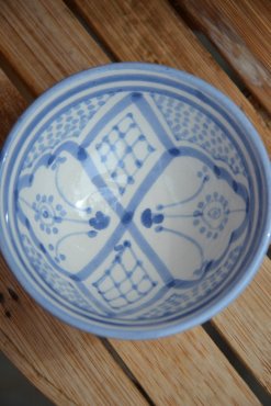 Marockansk skl ljusbl, traditionellt mnster, 10 cm