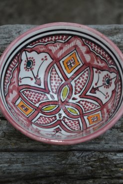 Marockansk skl "rosa/rd" Zahara, 15 cm