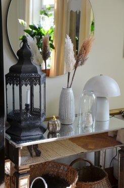 Belysning, "Pampasgrs, beige, batteri
