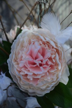 Pion, konstgjord, aprikos/rosa