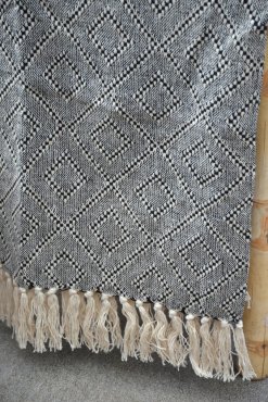 Filt, beige/svart