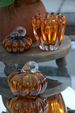 Glaspumpa, b�rnstensf�rgad, stor