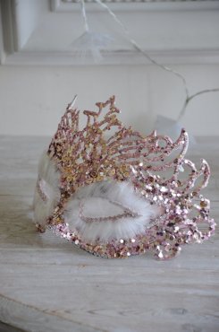 Mask, venetiansk stil, rosa