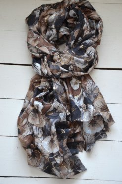Sjal blommig beige, Mix By Heart