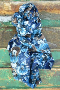 Sjal blommig bl�, Mix By Heart