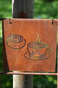 Skylt till armeringsn�t, Fika