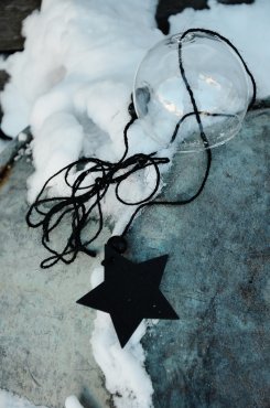 Ornament glaskula svart stjrna, House Doctor