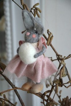 Kanin ulldjur gr� med �gg