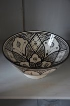 Marockansk skål, svart/vit, 26 cm diameter