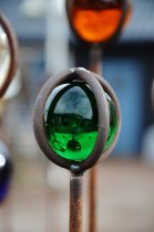Glasklot på pinne, grön, 50 mm