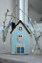 Nyhavn hus, blå med dubbeldörr, Ib Laursen