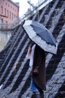 Paraply, svart spets, kort, Molly Marais